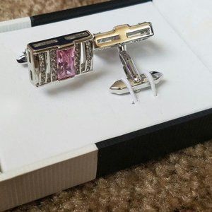 Charles Wain Pink & Silver Cufflinks